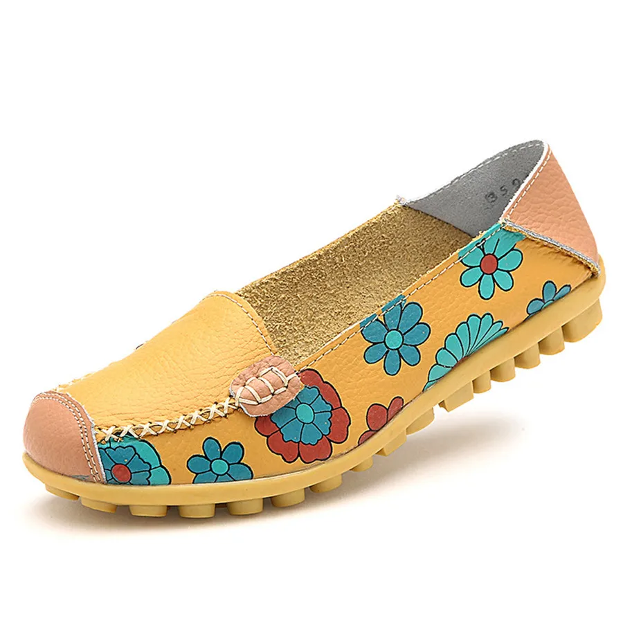 

Casual Style Comfortable Wear Women Shoes Good Quality Four Colors Female Flats Prints Round Toe Spring Autumn All Match Cozy