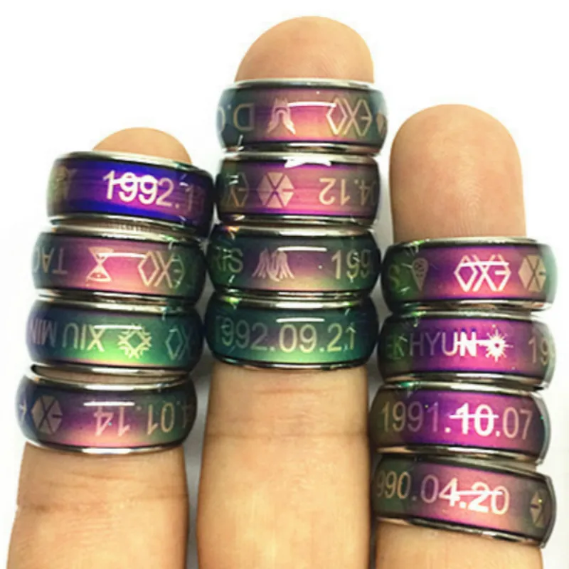 Christmas Charms Mood Ring Fine Jewelry rings Temperature change color Children Creative Gift Present for boys / girls party