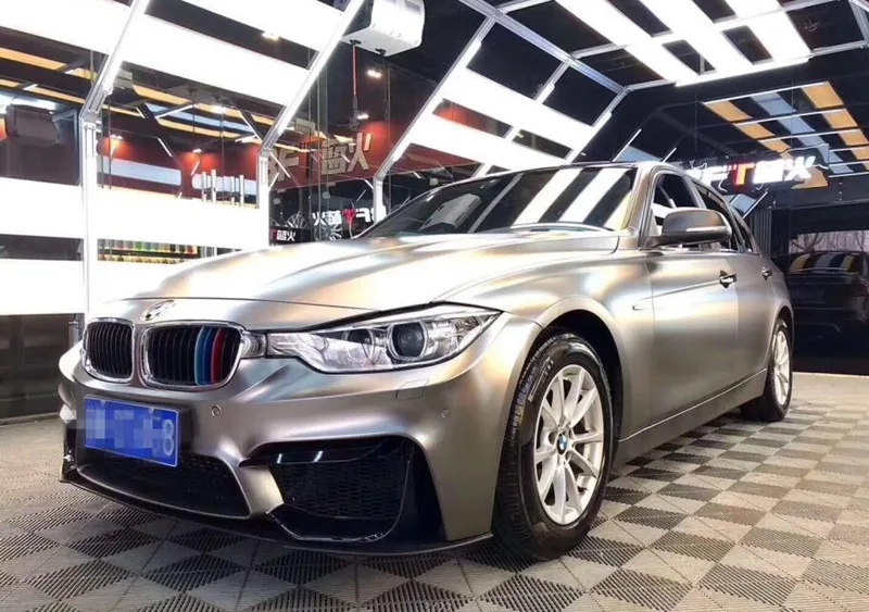 1.52x18m Air Bubble Free Satin Chrome Metallic Matt Grey Car Wrap Vinyl Film For Vehicle Wrapping |