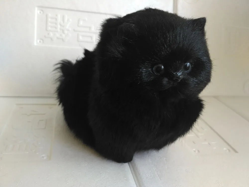 

14x8x15cm black cat model miaow sounds cat polyethylene&furs handicraft Miniatures decoration toy gift a2308