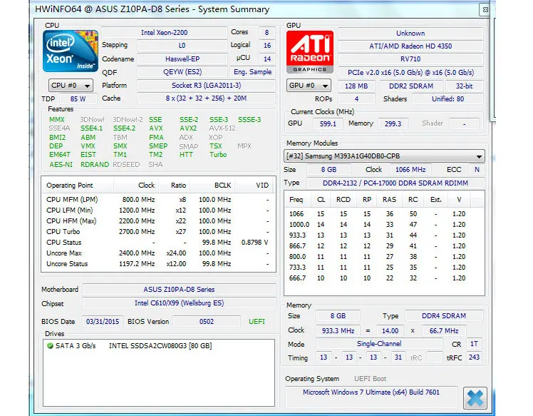 Intel ЦП Xeon ES qeyw E5 2630V3 2,20 GHZ 8-ядерный 20 м E5-2630 V3 LGA2011-3 85 Вт восьмиядерных процессор 16 нить E5-2630V3 E5 2630 V3