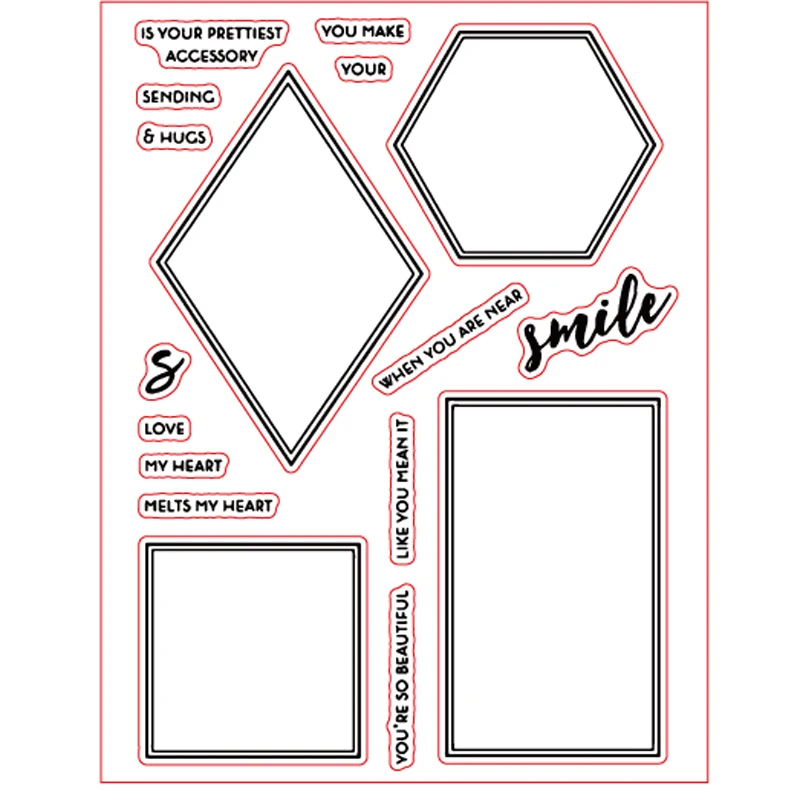 

KLJUYP Outer frame Clear Stamps Scrapbook Paper Craft Clear stamp scrapbooking 828