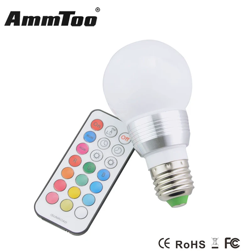 Светодиодный светильник E27 RGB 85-265 в точечный цветной Рождественский Декор