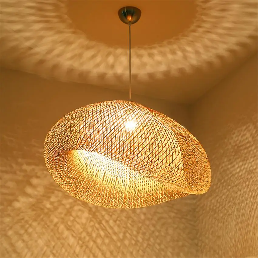  Vintage Lamps Pendant Lamps Dining Room Home Indoor Wood Bamboo Art LED Pendant Lights Lighting Rat - 33010722342