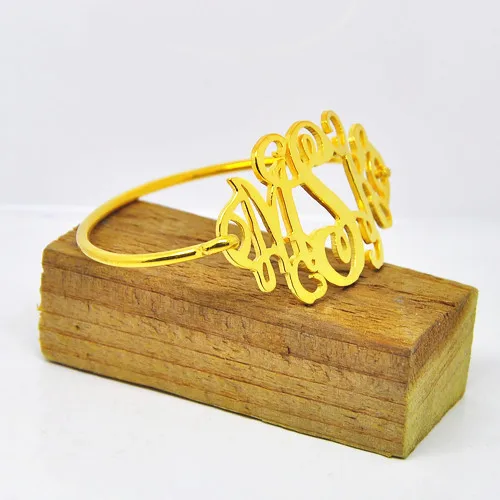 Whole Monogram Thin Bangle Gold Personalized 3 Initial Bracelet Whole Monogram Thin Bangle Gold Personalized 3 Initial Bracelet Custom Nameplate Jewelry Preppy Christmas Gift