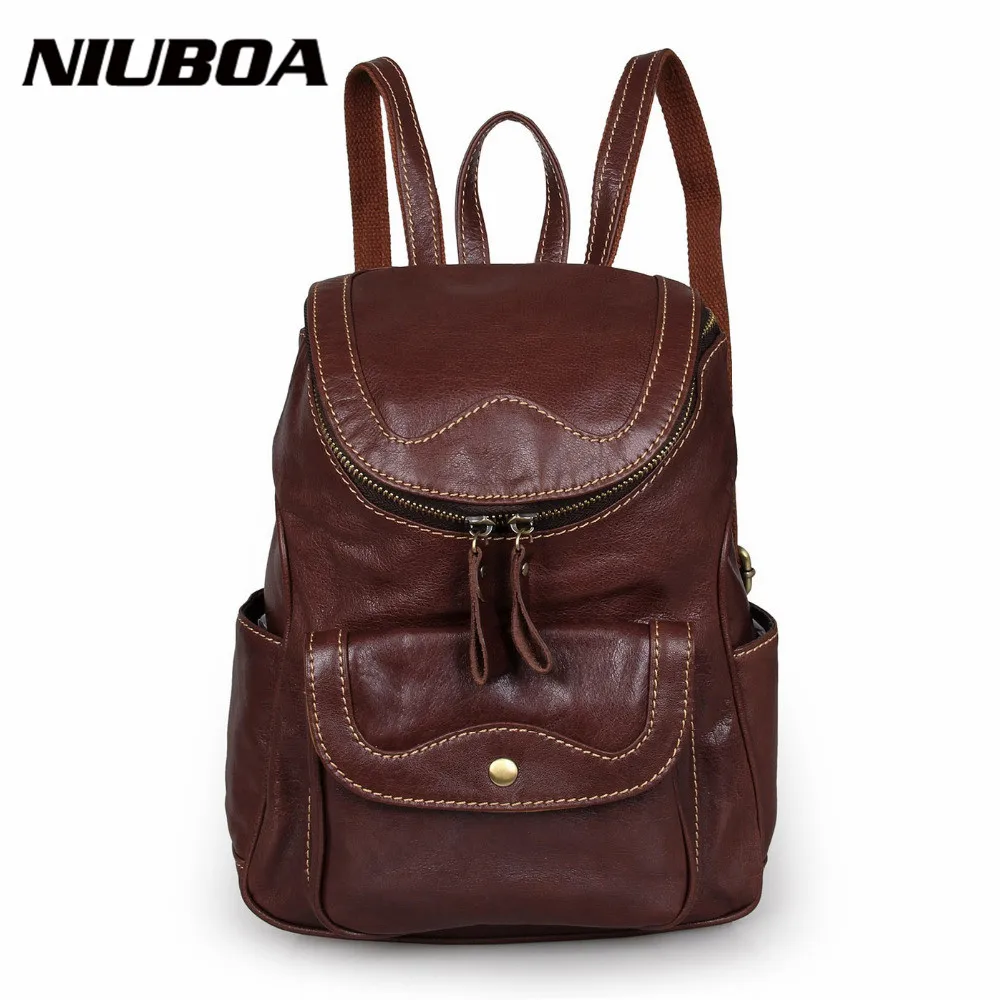 NIUBOA, рюкзак из натуральной кожи, модные женские дорожные сумки, школьный рюкзак для подростков, женский рюкзак, mochila feminina
