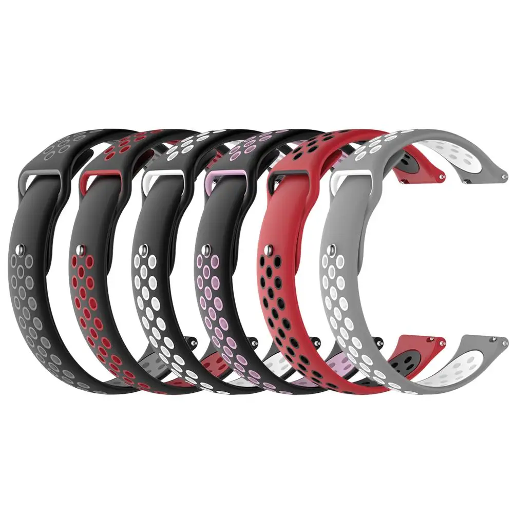 Double Color Silicone Sport Watch Band Wrist Strap for Samsung Galaxy
