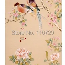 Ручная роспись шелковые обои живопись пион цветы вишни птицы много фотографий опционально