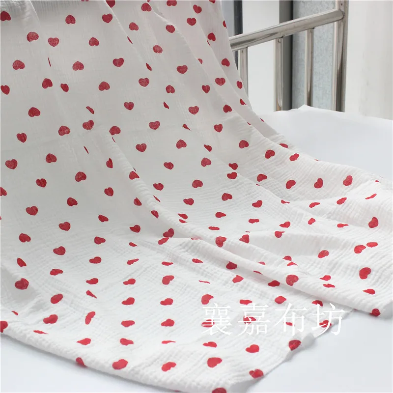 

Cotton Crepe Double Layer Gauze Love Pajamas Pregnant Women's Clothing Cloth Bubble Gauze Anti-mosquito