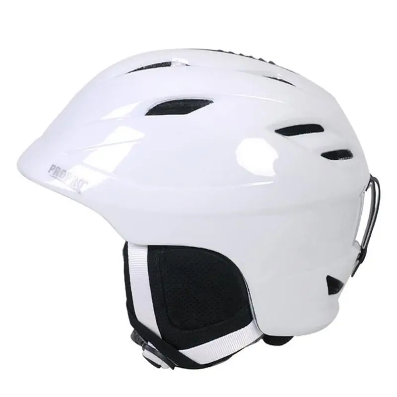 PROPRO интегрированный лыжный шлем одноплатный Двухпанельный спортивный шлем для открытой местности Снежный шлем белая шапка - Цвет: Белый