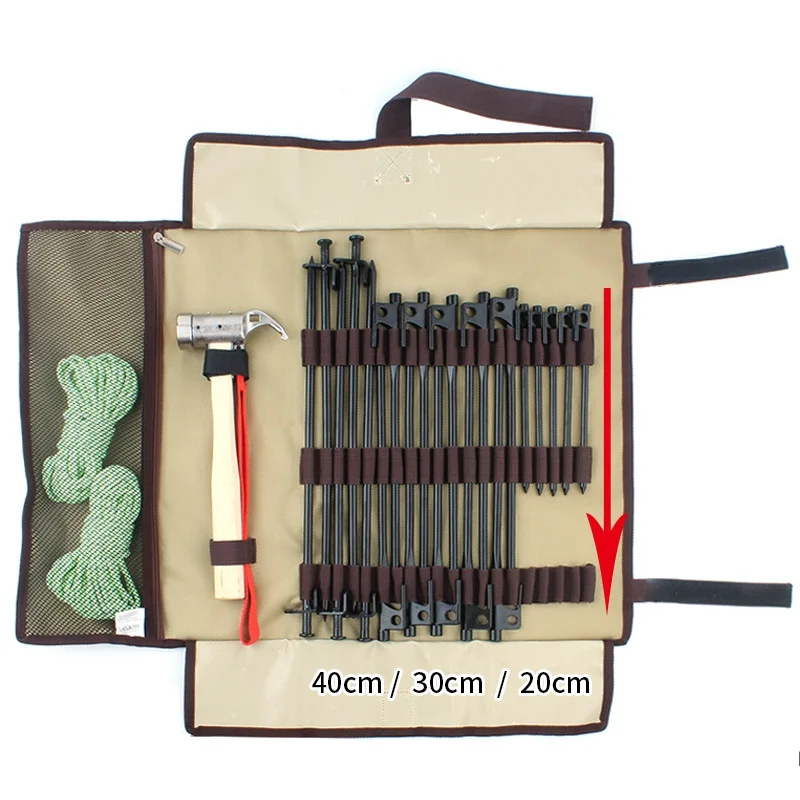 

Outdoor Camping Nails Bag Kit Camp Nails Packet Storage Bag Backpack Tent Nail Hammer Portable Storage Bag