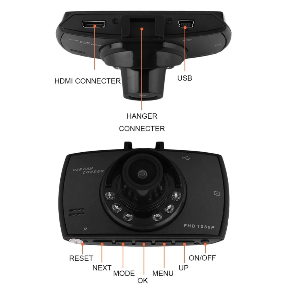 1080P 2," TFT lcd Автомобильная камера Full HD Dash Cam Crash DVR цифровой видеорегистратор ночное видение видеокамера Автомобильное оборудование