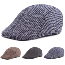 Мужская полосатая Кепка для гольфа для вождения, теплая шапка, берет газетчика, новая мода, CSHAT0307