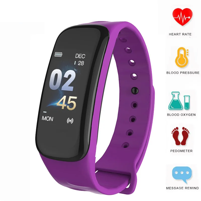

Latest model Smart Bracelet Color-Screen Fitness IP67 Waterproof Pressure Heart Rate Monitor Sleep Tracker Wristband for ios