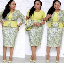 HGTE Новое поступление элегантное модное Стильное Африканское женское платье размера плюс длиной до колена M-3XL