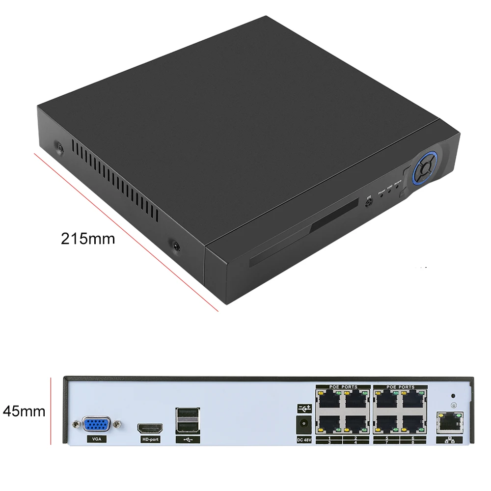 USAFEQLO 4CH 8CH 1080P 48В POE NVR XMEYE 802.3af P2P ONVIF сетевой видеорегистратор Full HD 5.0MP для IP камеры