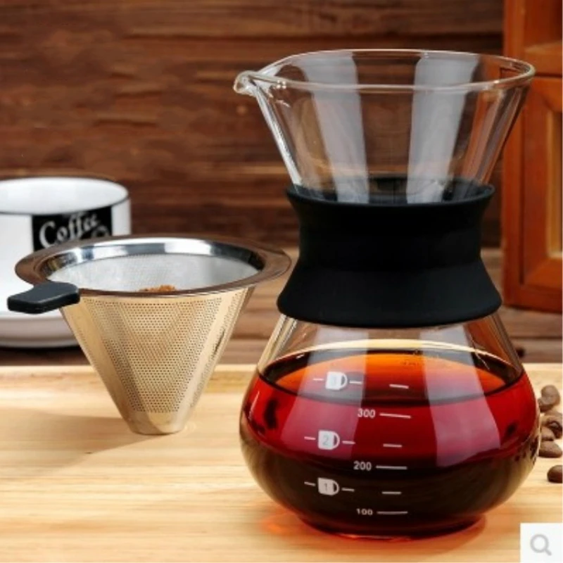 400Ml Glass Coffee Drip Pot Flannel Cloth Sets Espresso Water Drip Coffee Maker Reusable Coffee