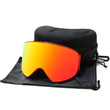 Лыжные очки большого видения цилиндрические двухслойные противотуманные линзы фотохромные UV400 Лыжные маски сноуборд очки с коробкой