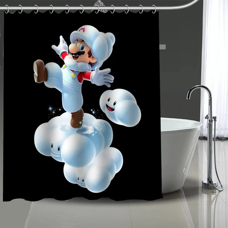На заказ Супер Марио занавеска для душа современная ткань занавеска для ванной s домашний декор занавеска s с крюком больше размеров высокое качество - Цвет: 9