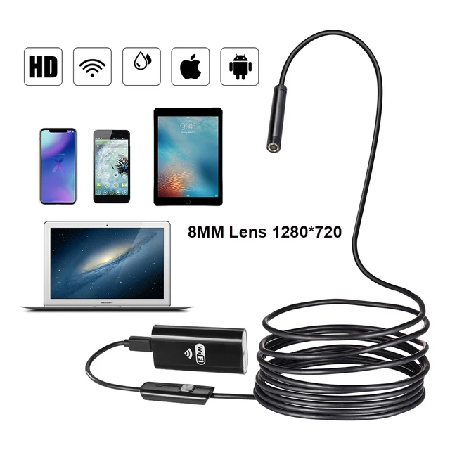 Ios & Android WiFi Wireless Endoscope HD 720p 8mm Waterproof Borescopes  Inspection Camera with 6 LED and 1 to 5m Cable - China WiFi Endoscope,  Endoscope