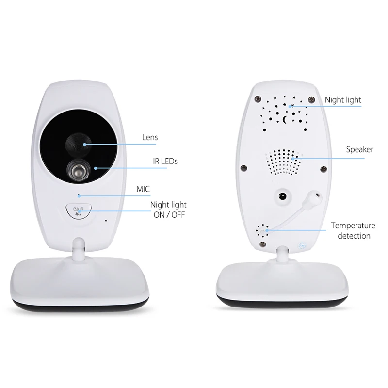  MBOSS 7.0inch Baby Monitor 720P HD Wireless Color Baby Monitor With Night Vision Camera Lullabies S
