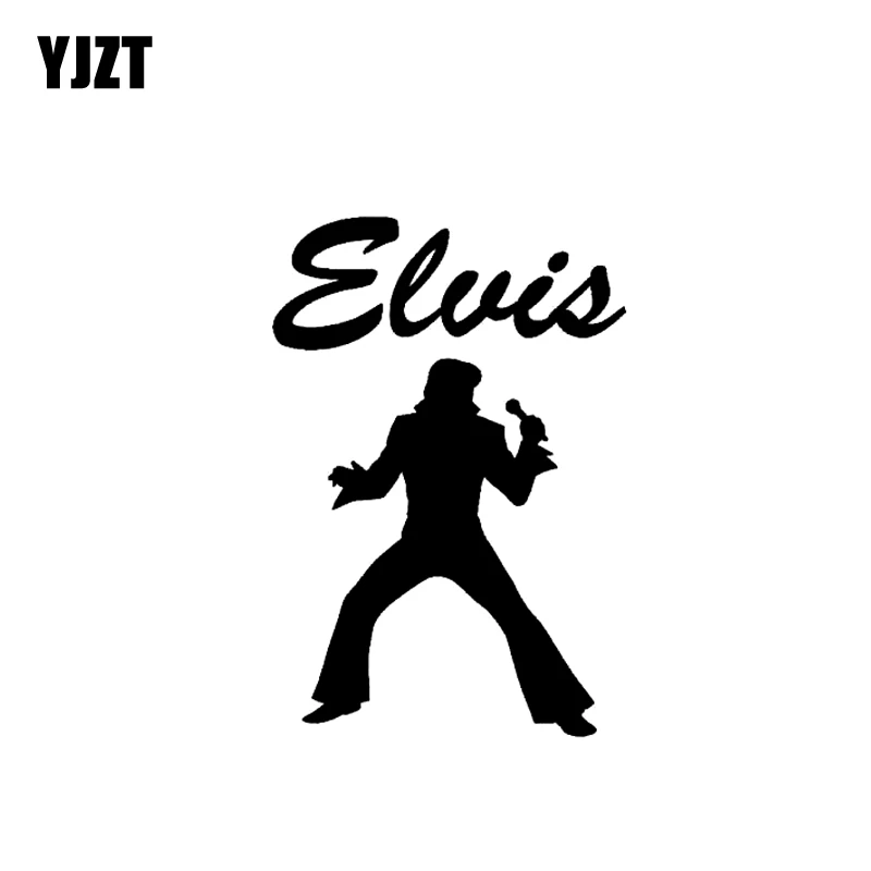 

YJZT 8.9CM*12.9CM Elvis Presley Vinyl Car Sticker Funny Decal Black/Silver C3-0013