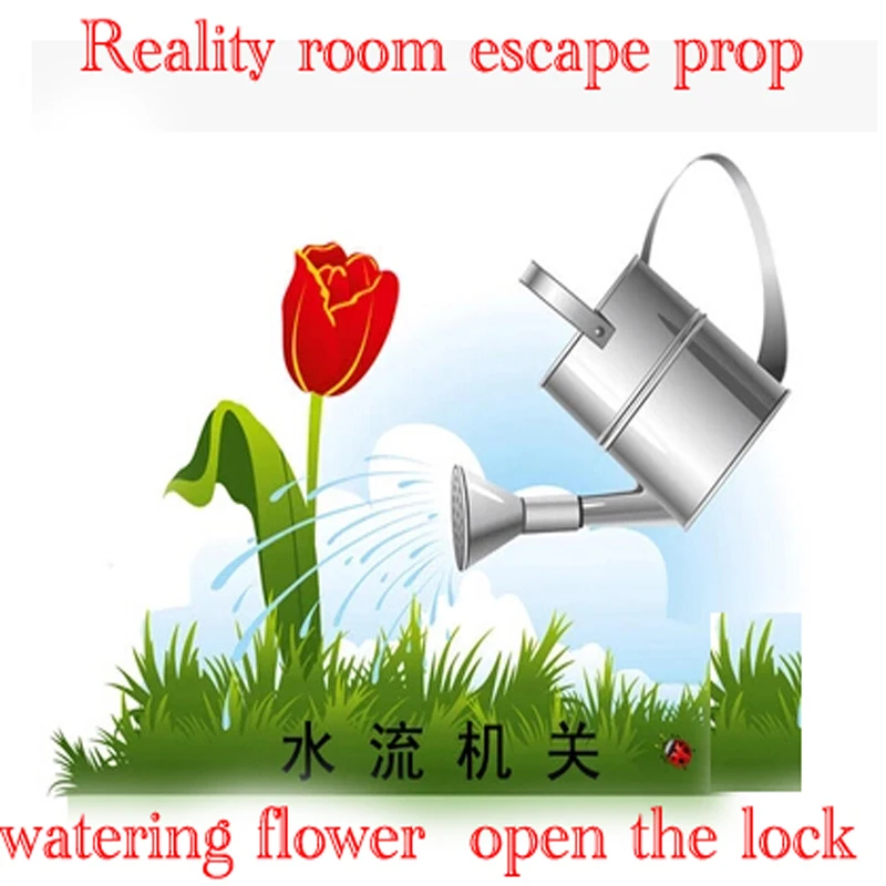 

Reality Room Escape props pour water watering Water flow trigger open lock can be open mysterious room