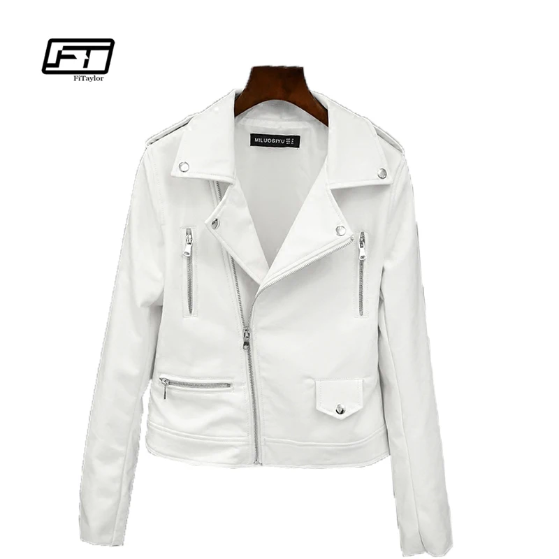 Popular Women White Faux Leather Jacket-Buy Cheap Women