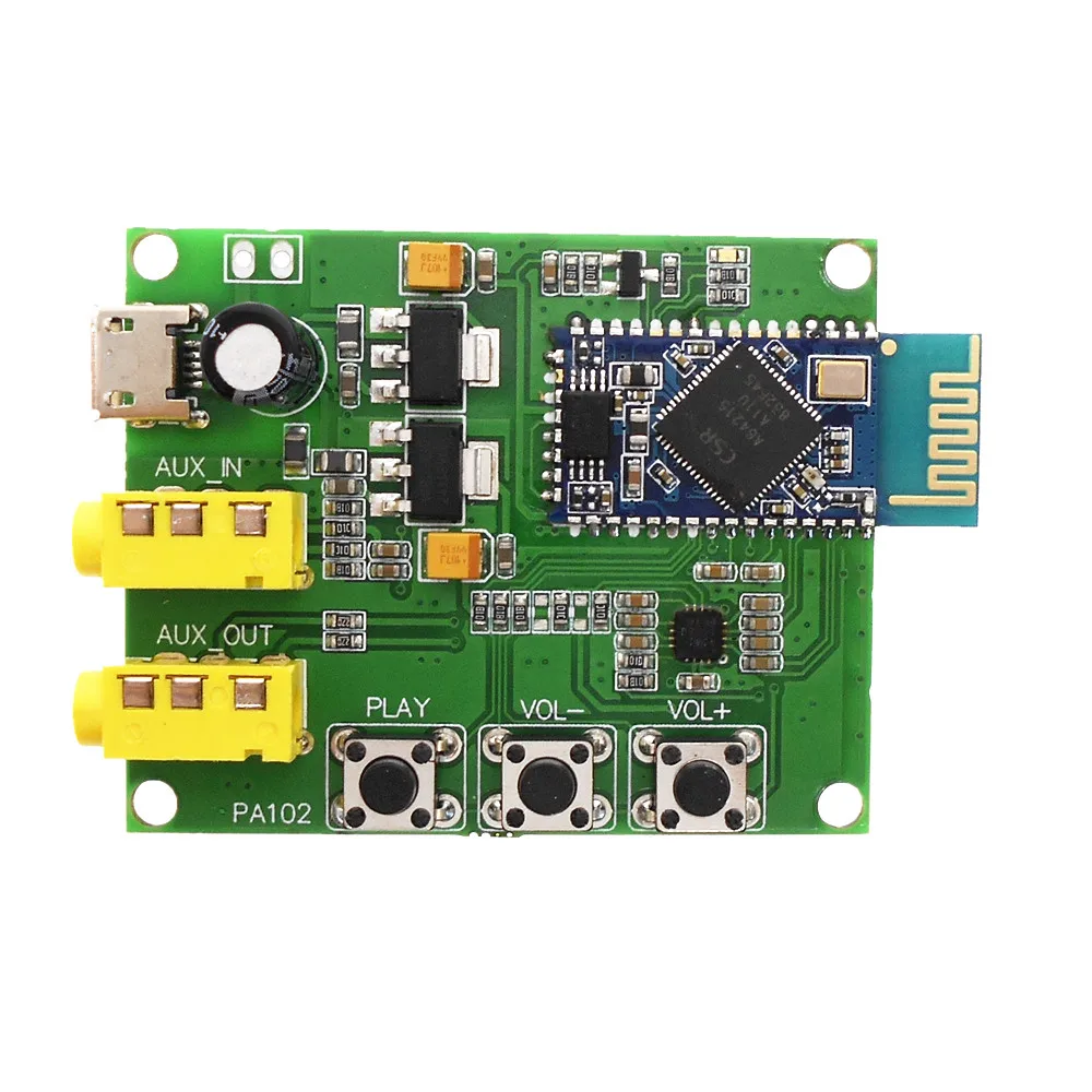 

BTM625 PA102 Bluetooth 4.2 audio receiver CSRA64215 supports aptx aux I/O board PA202