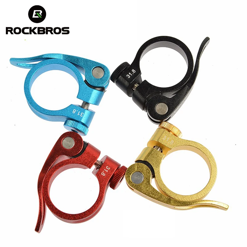 ROCKBROS الألومنيوم خفيفة دراجة جبلية Seatposts المشبك سرعة الافراج MTB مقعد للدراجة آخر المشبك 31.8 مللي متر 34.9 مللي متر دراجة أجزاء