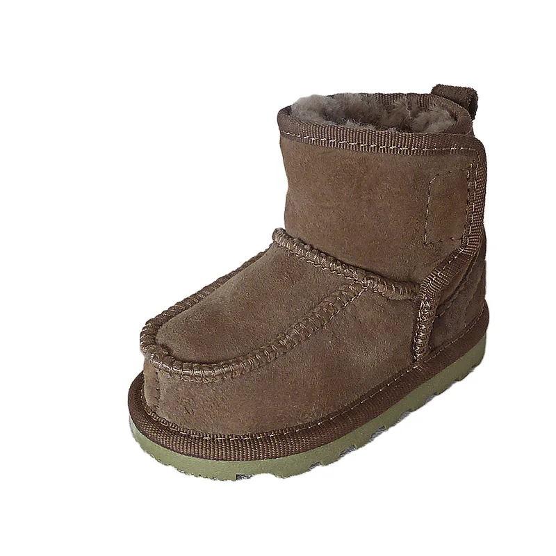 

2018 Winter Shoes Warm Plush Winter Boots for Girls with Woolen Lining Girls Booties Sheepskin Wool-one Children's Snow Boots
