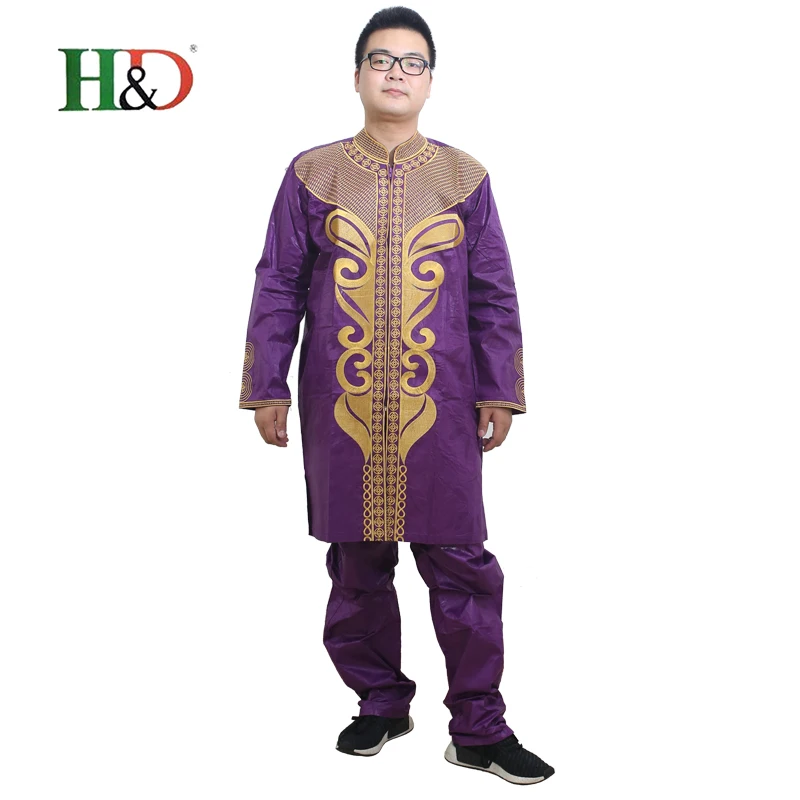 Vestidos De Nueva Moda Африкана Базен Riche africano bordado Camisa Los Hombres con Pantalones de DOS piezas ООН Juego|bazin