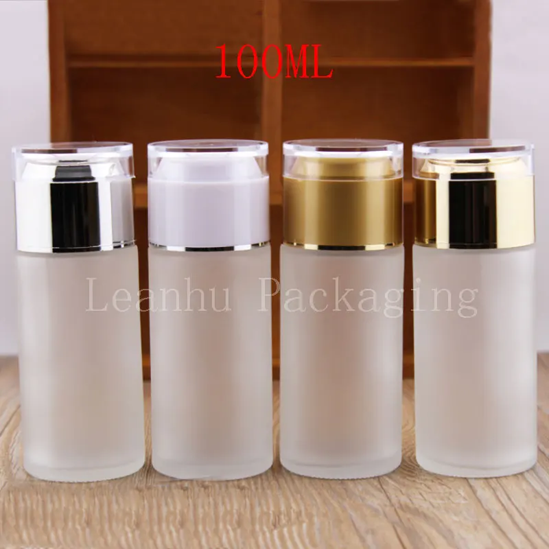

Wholesale 100ml Transparent Glass Frosted Bottle, 100cc Lotion/Toner Bottle,Comestic Packaging Container