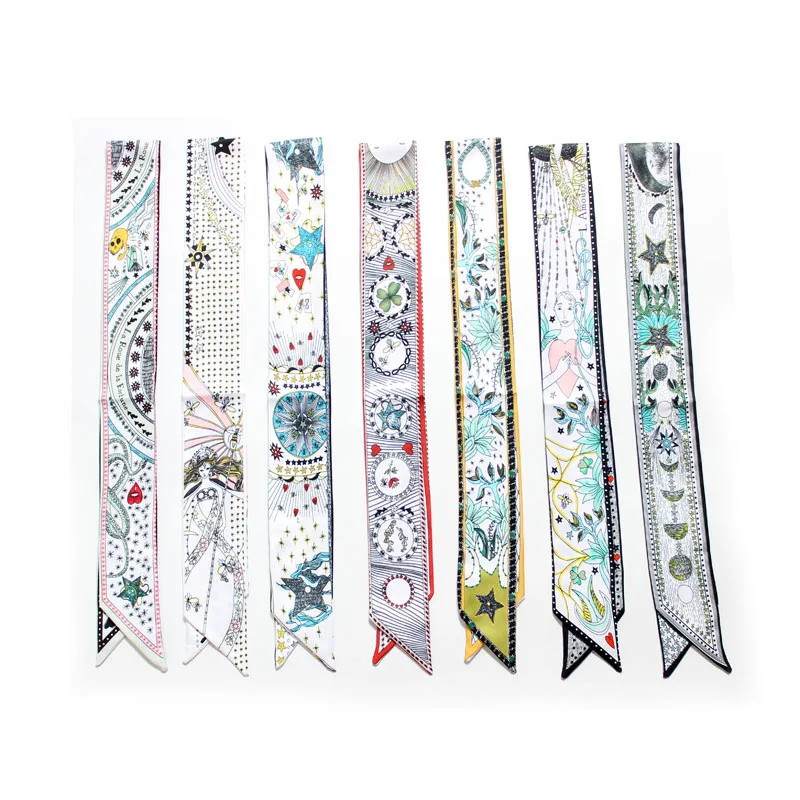 

Small Scarf Women Bag Scarf Luxury Brand Neck Scarves For Women Multi-Function Head Shawl Long Kerchief Wrist Ribbons Scarves