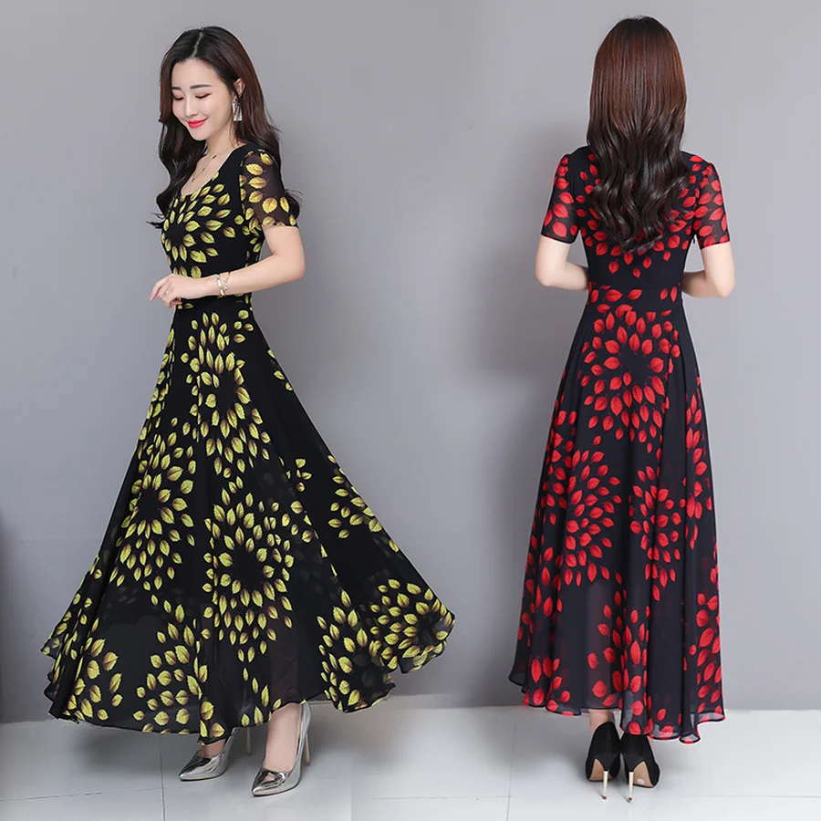 2019 корейский винтажный 4XL плюс размер Сарафан Boho Летние Новые цветочные