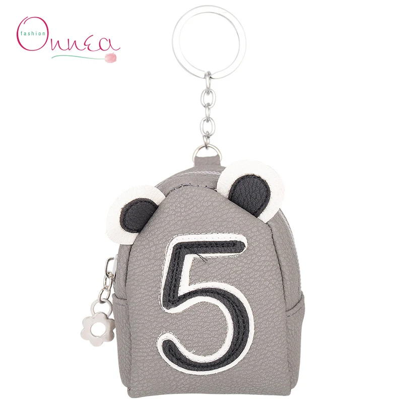 Onnea New Leather Coin Purse Keychain Charm Number Wallet Pouch Bag Key