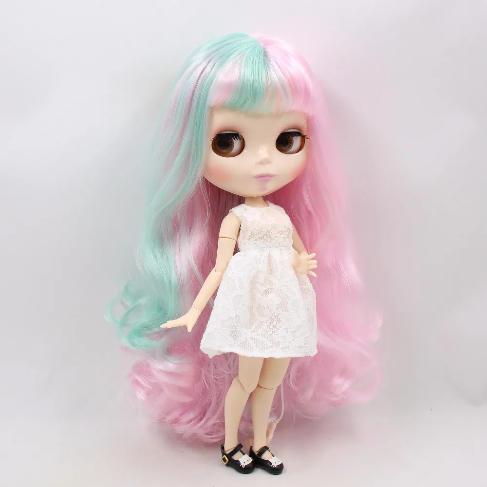 Ледяная DBS шарнирная кукла Blyth игрушка розовый микс мятно зеленые волосы