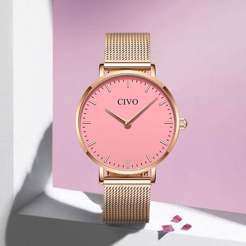 

2019 CIVO Fashion Casual Watch Women Waterproof Quartz Watch Mesh Strap Quartz Watches Luxury Elegant Relogio Feminino