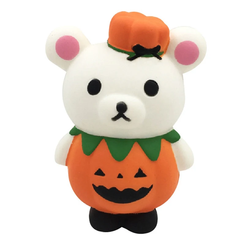 

New Cute Pumpkin Bear Squishy Animal Doll Slow Rising Squeeze Toy Bread Scented Stress Relief for Kid Party Gift