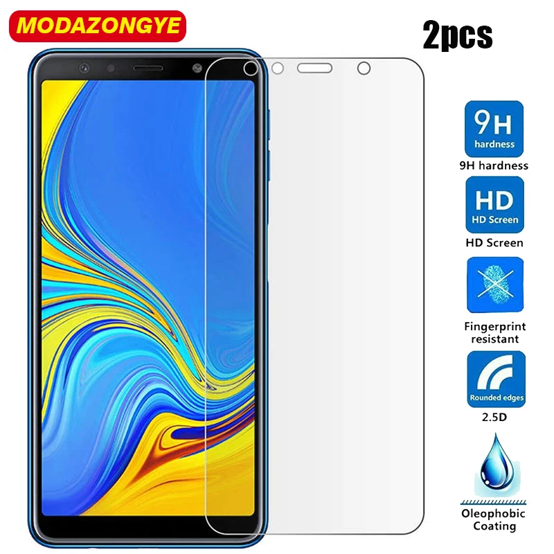 Закаленное стекло для Samsung Galaxy A7 2018 A750 2 шт. Защита экрана A750F зеркальная пленка