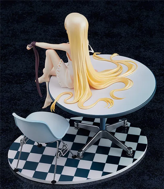 Аниме Monogatari Bakemonogatari Oshino Shinobu окрашенное белое платье сидячий стол Ver ПВХ экшн