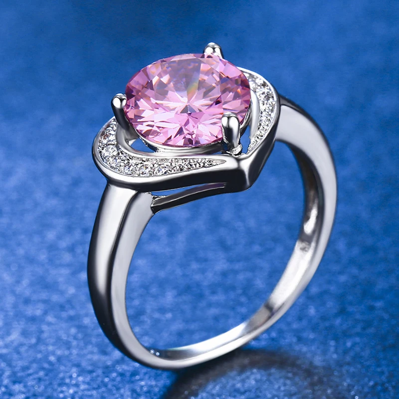 Pink Heart Wedding Ring Pictures