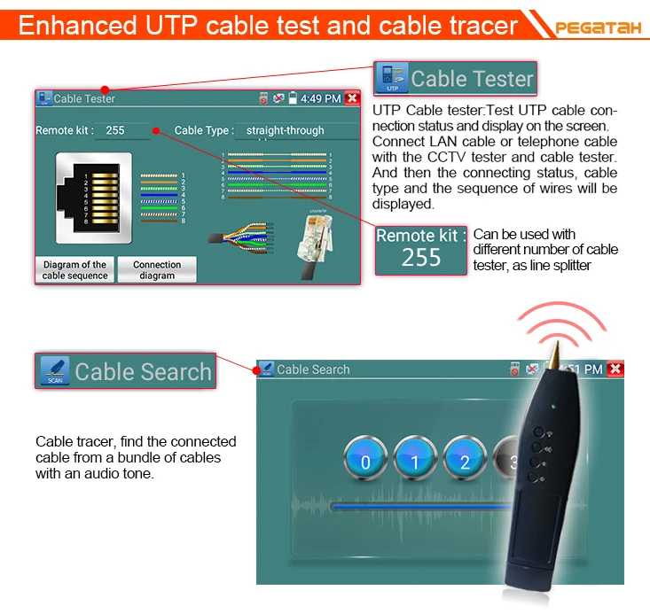 7-дюймовый IP 8MP Камера тестер TVI CVI AHD SDI CVBS IP 6 в 1 CCTV система охранного видеонаблюдения монитор камера видеонаблюдения тестер HDMI TDR OPM Tracer