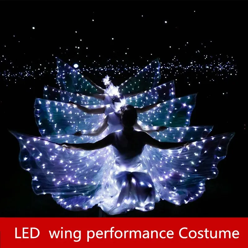 

9527 LED luminous wings Ballet Costume Fluorescent butterfly dance Cloak Women's dance clothing