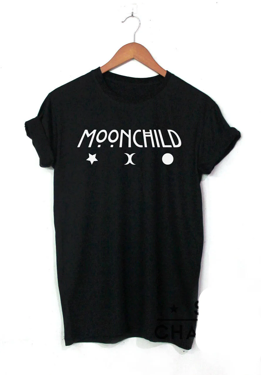 MOON-CHILD ФУТБОЛКА ЛУНА РУБАШКА УНИСЕКС TUMBLR РУБАШЕК ТОП | Мужская одежда