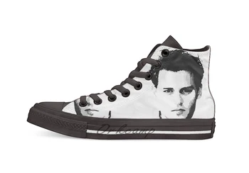 

johnny depp t shirt Novelty Design Casual Canvas Shoes Custom shoes Drop Shipping