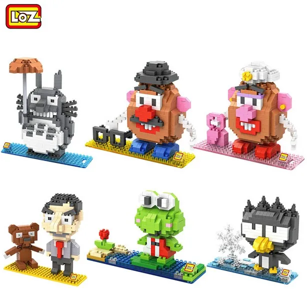 

LOZ Diamond Blocks Totoro Plastic Mini Blocks Cartoon Potato Bricks Mr Bean Adults Toys DIY Building Toys Kids Gift 9505-9510