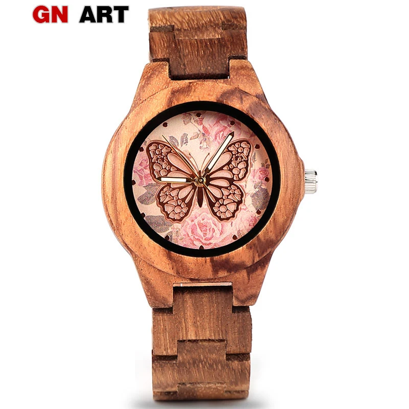 GNART Women watches luxury Brazalete reloj Chronograph Date Quartz Watch luxury ladies wood watches