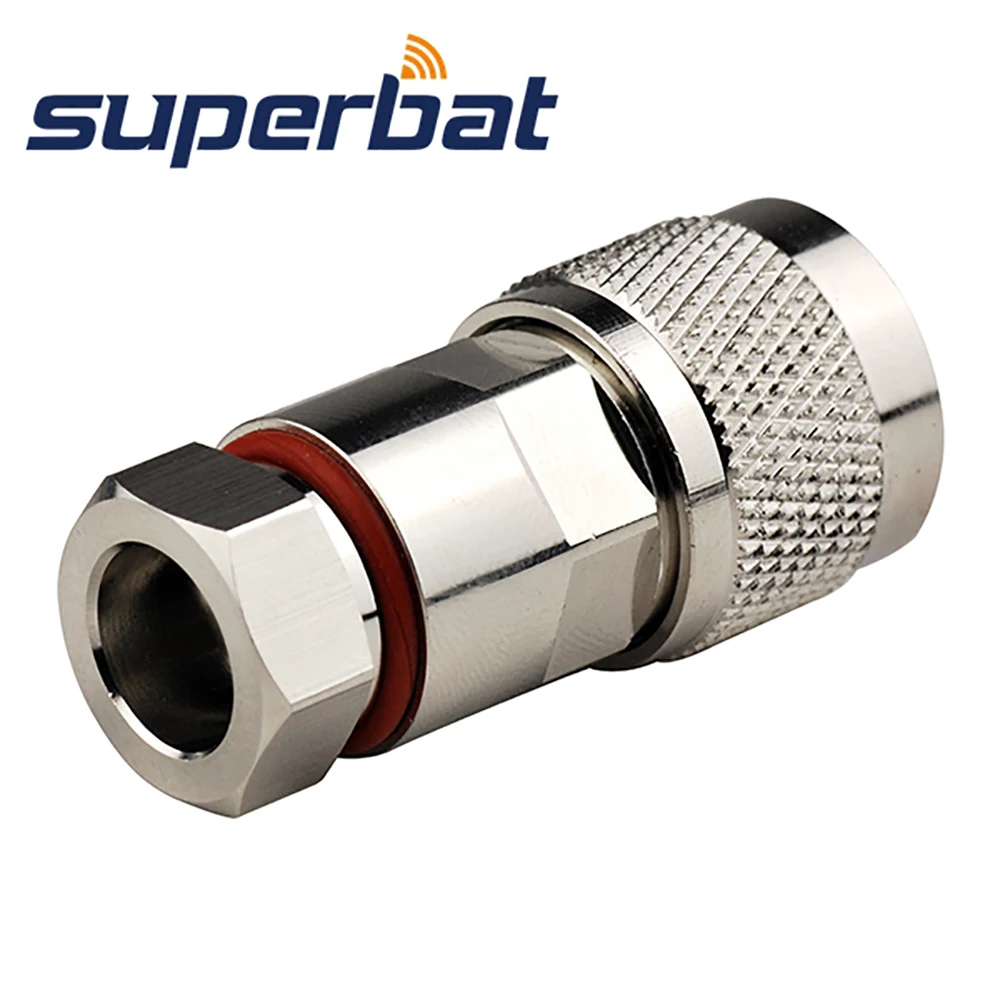 Superbat 10pcs 50ohm N Clamp Male RF Coaxial Connectors for Corrugated Copper 1/4 Cable - Coaxial Adapter Connector