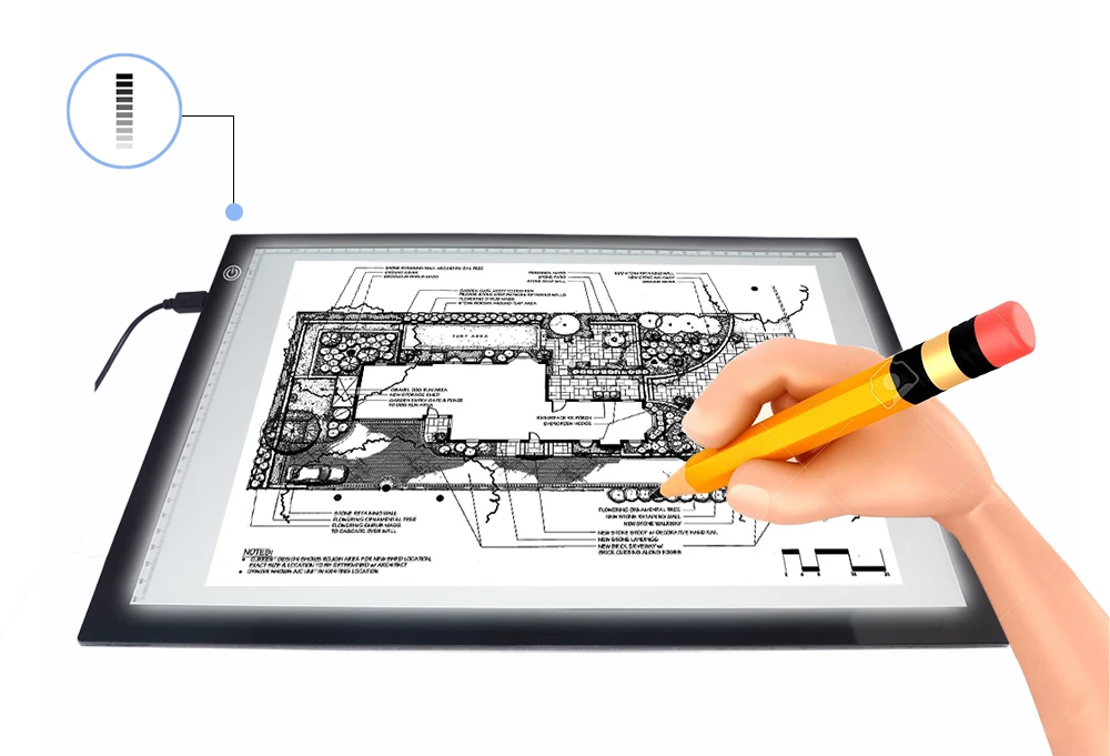 1 комплект A3 светодиодный рисовать трассировочный свет коробка A3 Графический darwing планшет ультратонкий планшет со светодиодной подсветкой с эффектом приближения c зарядкой Micro-USB провод трассировочный свет pad